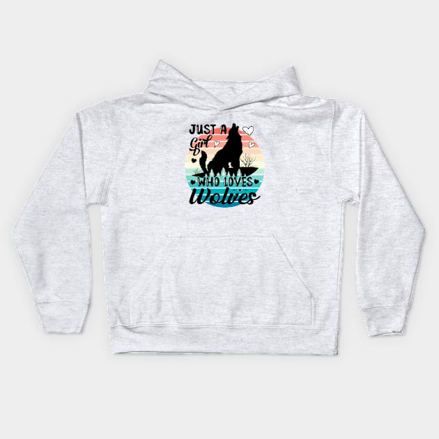 Just a girl who loves Wolves 5 Kids Hoodie by Disentangled